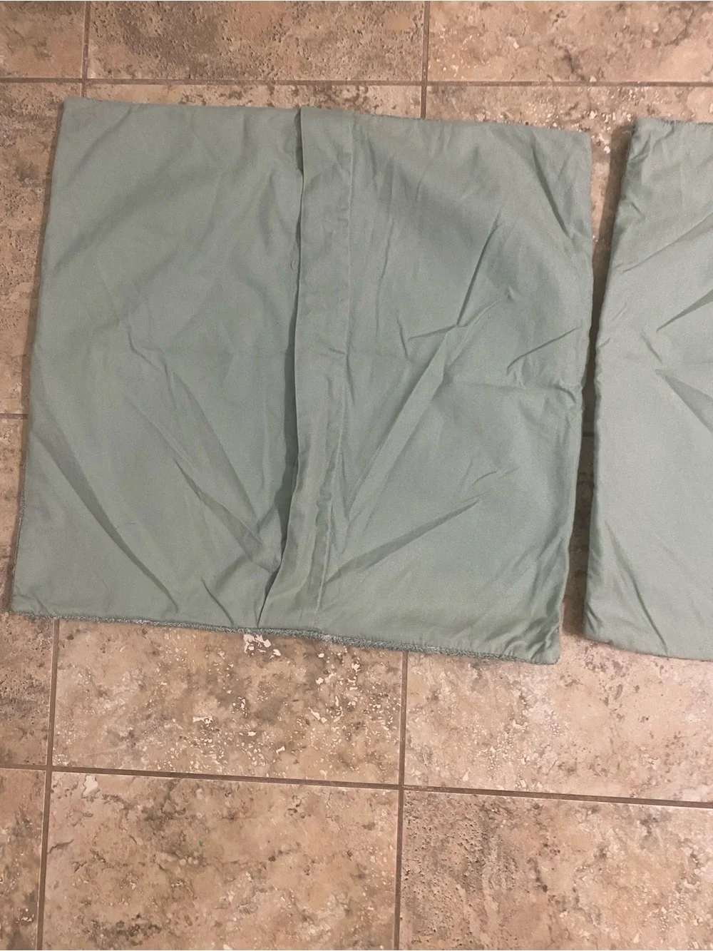 2 Pottery Barn Textured Beaded Sage Decorative Square Trellis Pillow Shams 19x19